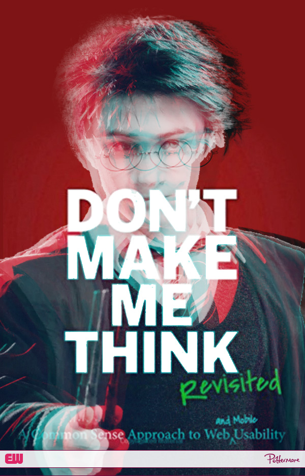 Harry Potter picture merged with Don't make me think book cover
