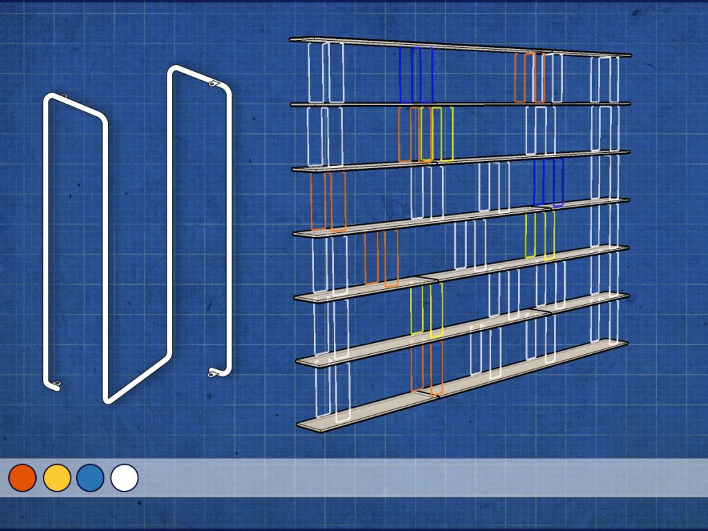 Blueprint design for wire frame shelving