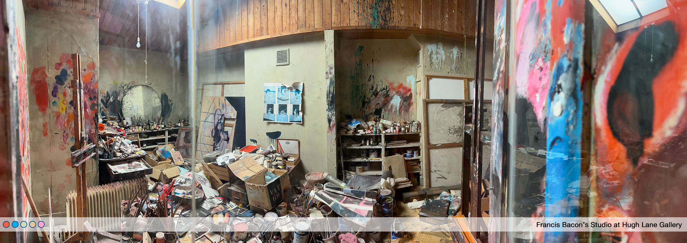 Francis Bacon studio panoramic photo of the studio