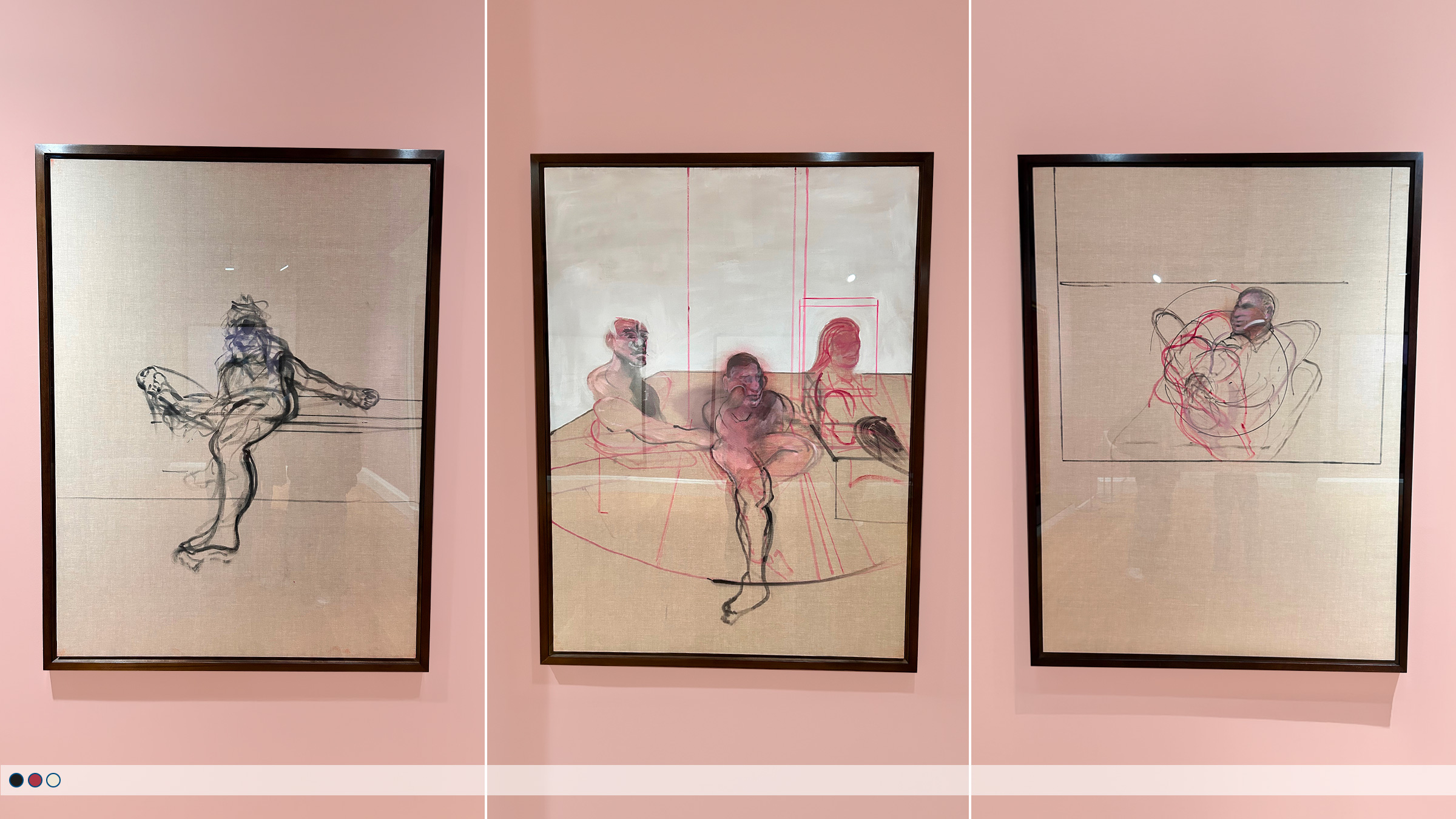 Three painting by Francis Bacon at an early stage